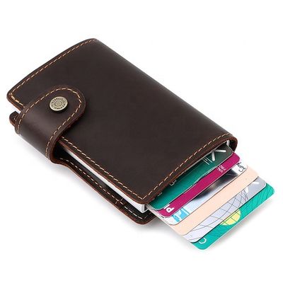 Qualität  Normcore/luxury aluminum leather card holder wallet minimalist wholesale men